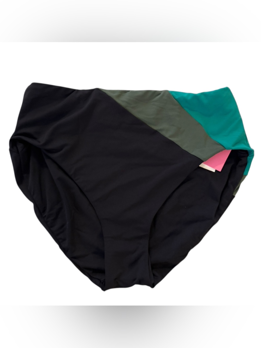 kate spade Black Swim Bikini Bottom with Teal & Olive Colorblock